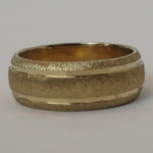 Men's Brass Ring-Triple Brushed Sz 7 Unisex